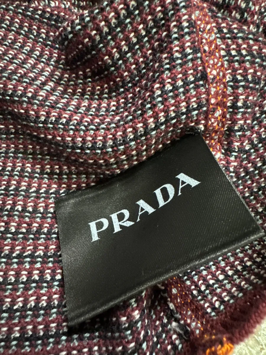 SS2016 Prada Contemporary Bordeaux Knit Polo Shirt - Image 8