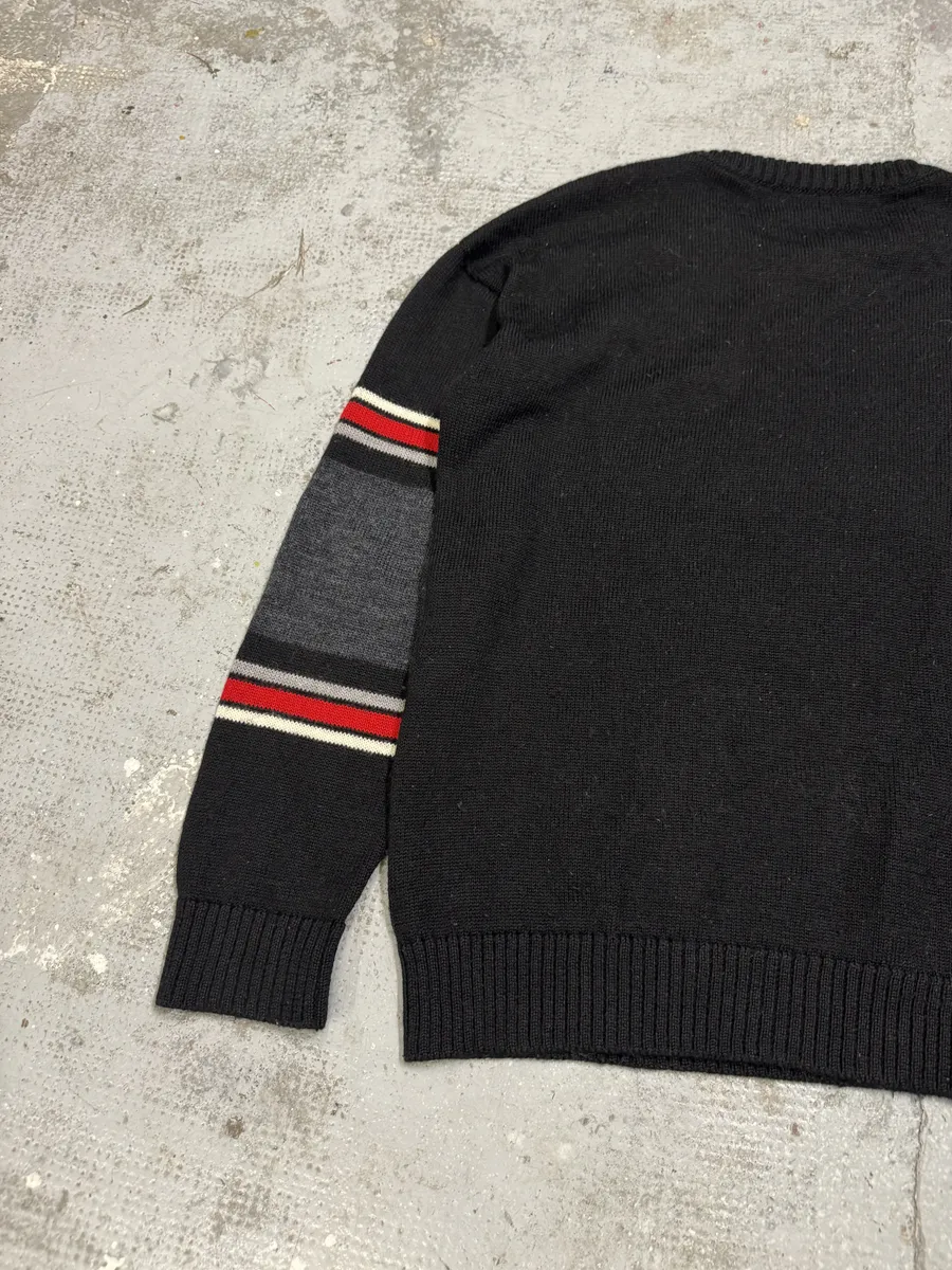 SS2016 Saint Laurent Black & Grey Wool Dinosaur Sweater - Image 7