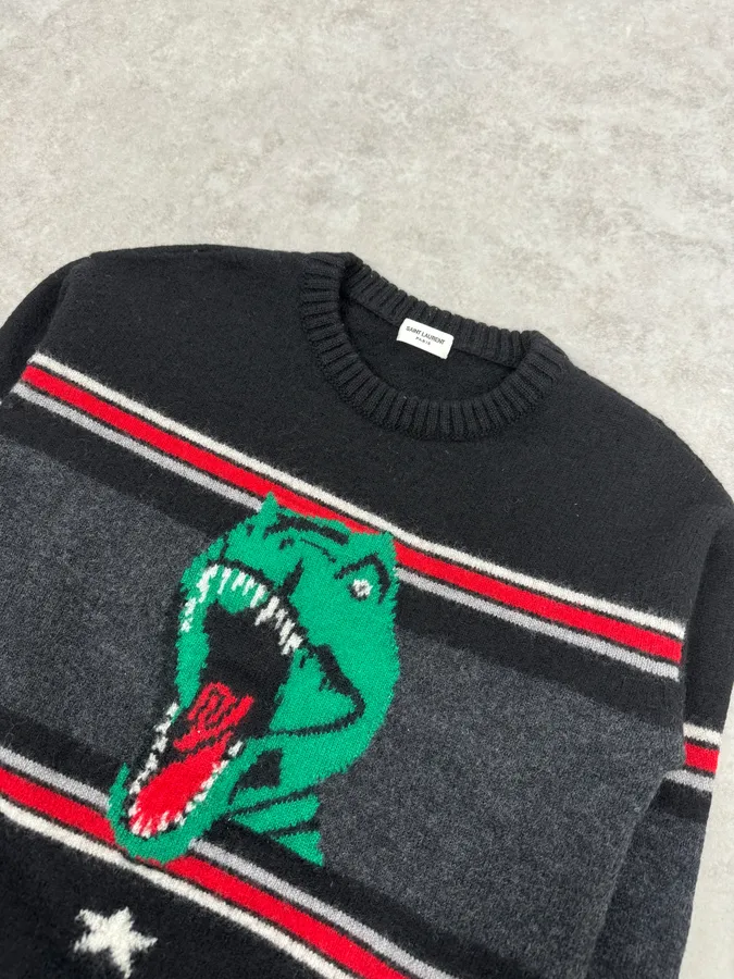 SS2016 Saint Laurent T-Rex Black Knitwear Sweater - Image 4