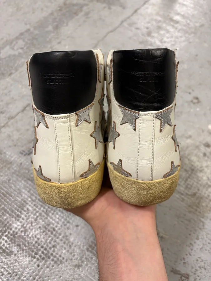 SS2016 Saint Laurent White High Stars Shoes - Image 7