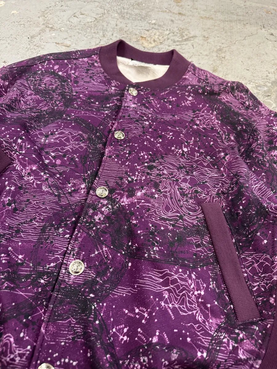 SS2016 Versace Galaxy Astrology Purple Bomber Jacket - Image 8