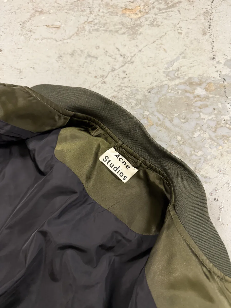 SS2017 Acne Studios Olive Green Nylon Bomber Jacket - Image 12