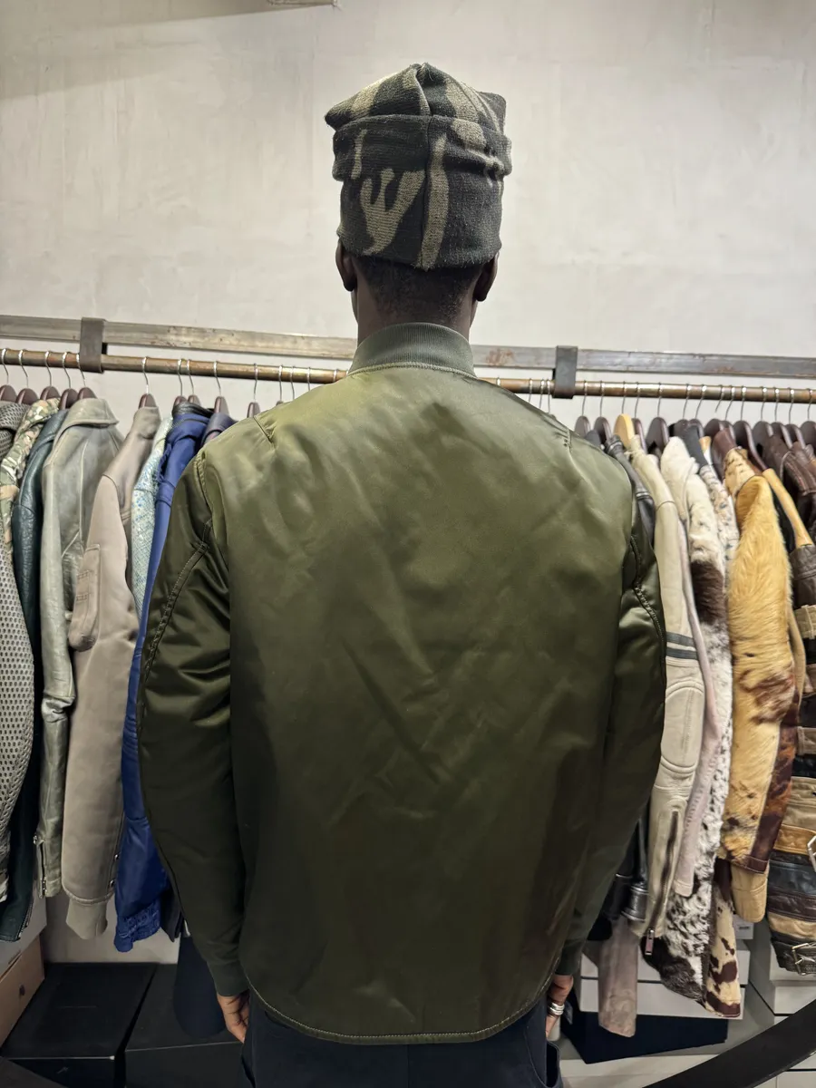SS2017 Acne Studios Olive Green Nylon Bomber Jacket - Image 3