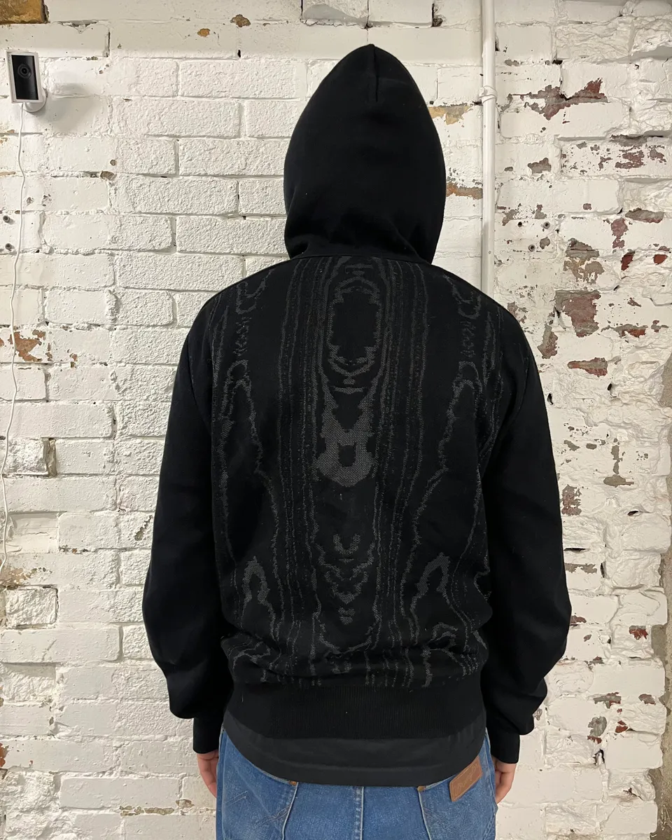 SS2017 Balmain Metallic Zip-Up Black Marble Effect Hoodie - Image 3