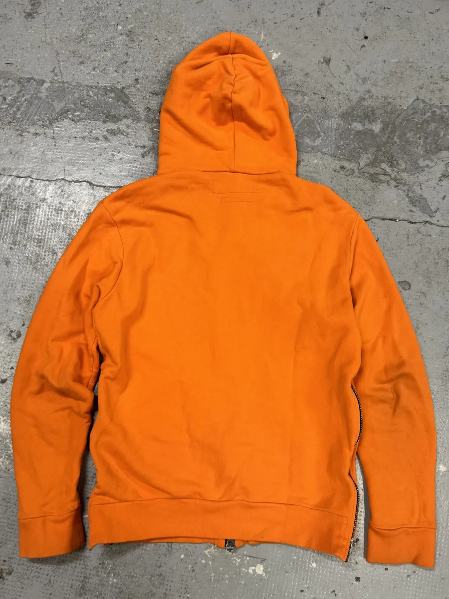 SS2017 Balmain Side Zips Orange Zip-up Hoodie - Image 2