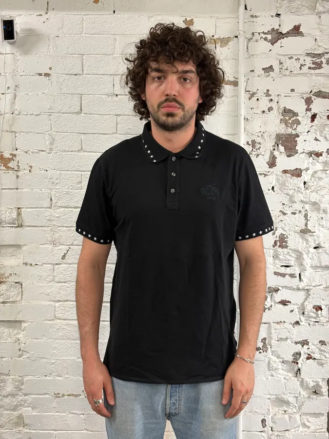SS2017 Cavalli Black Stars Polo - Image 2