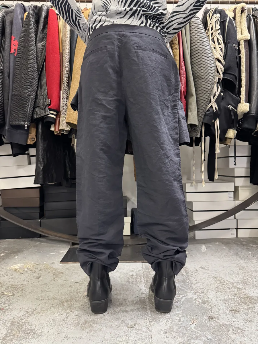 SS2017 Dries Van Noten Dark Navy Linen Skirt Trousers Pants - Image 3