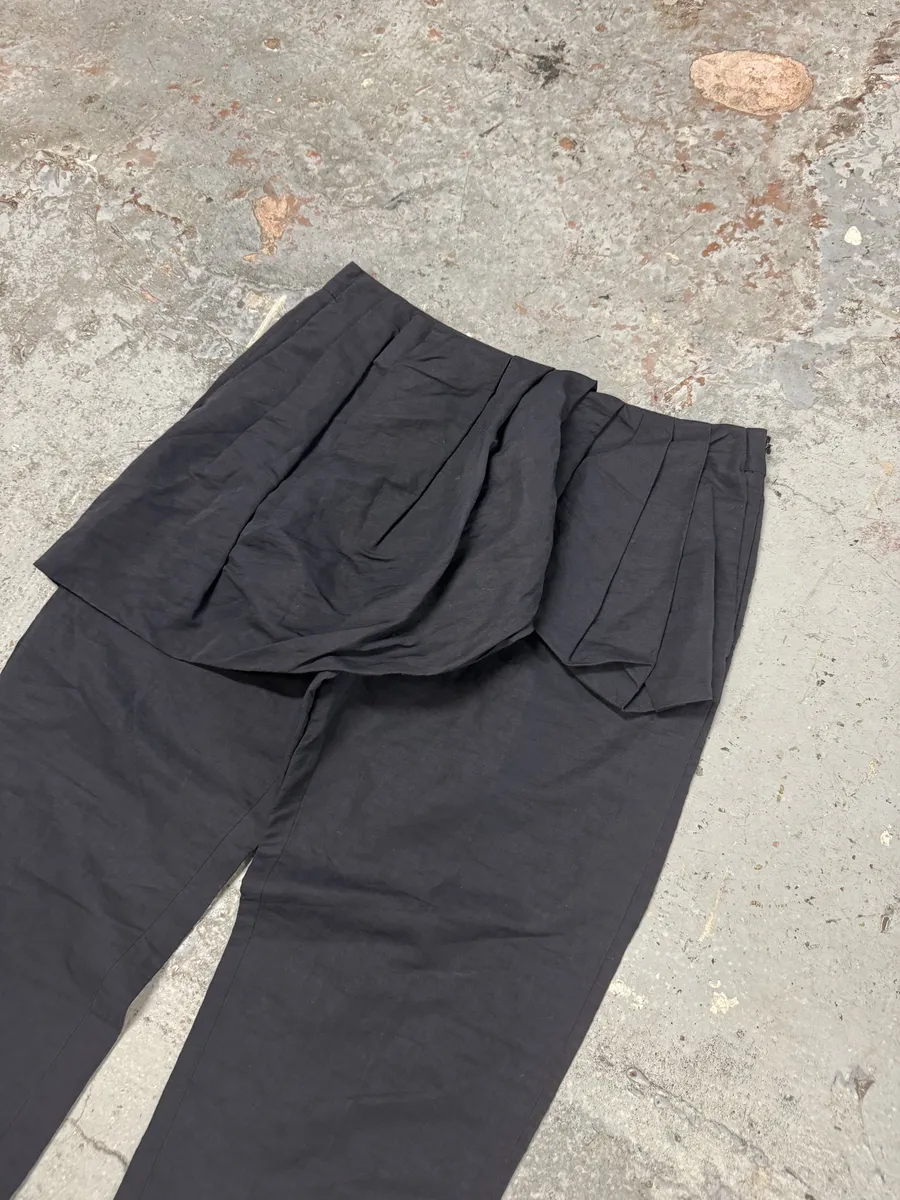 SS2017 Dries Van Noten Dark Navy Linen Skirt Trousers Pants - Image 7