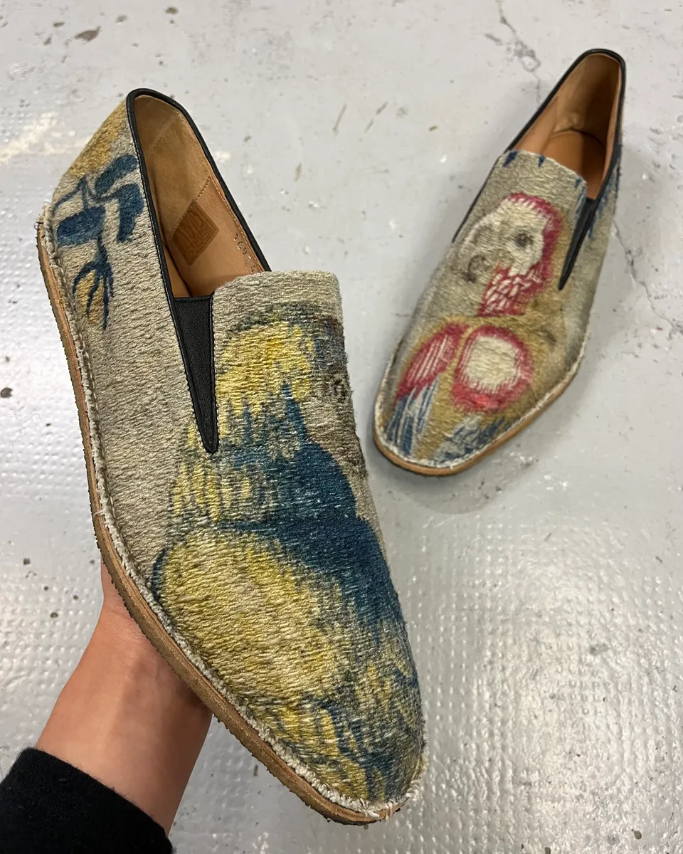 SS2017 Dries van Noten Multicolor Parrots Slip-On Shoes
