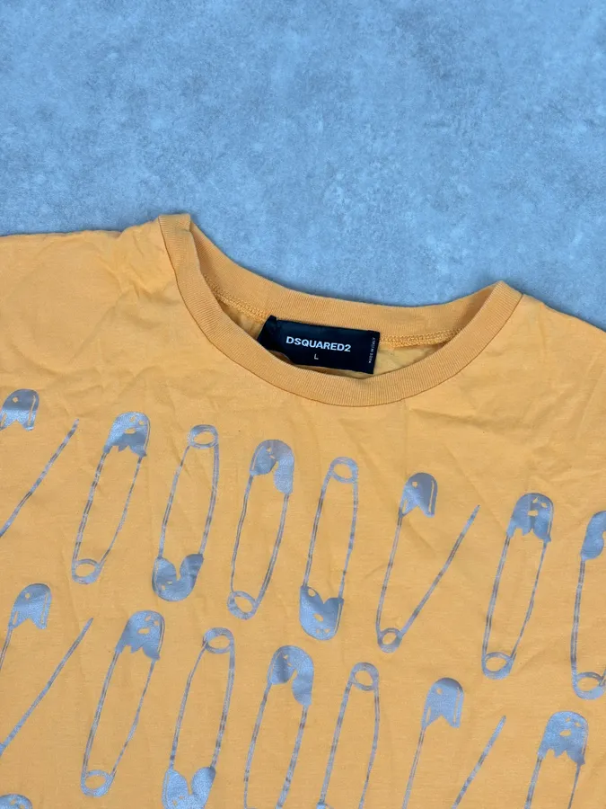 SS2017 Dsquared2 Safety Pin Orange Vitamin T-Shirt - Image 4