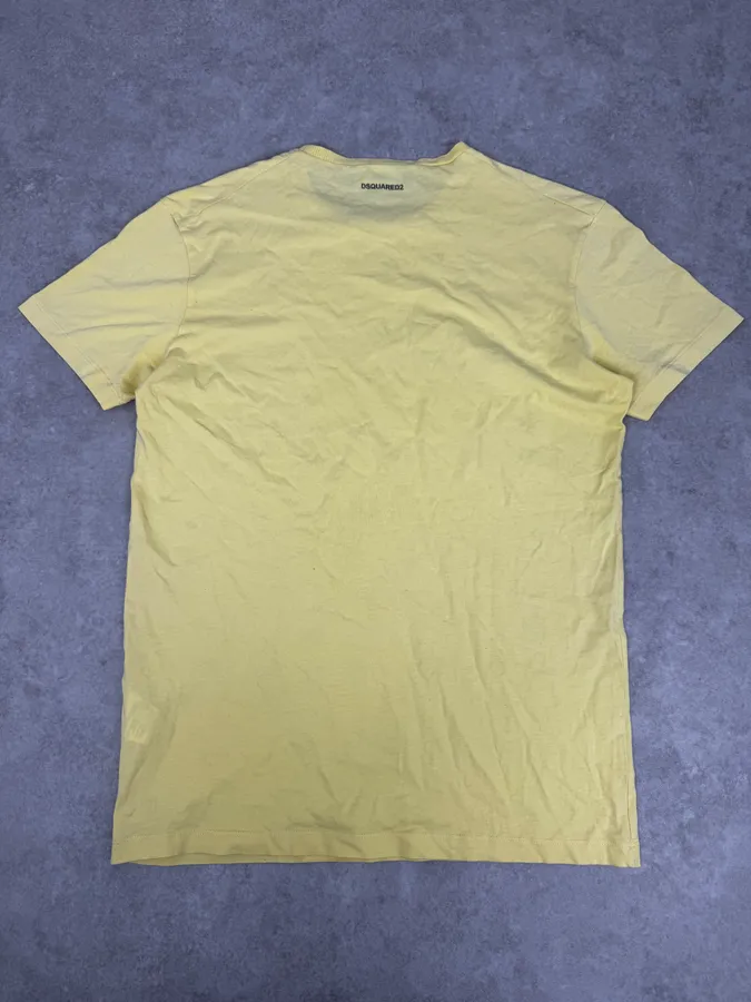 SS2017 DSquared2 Yellow Pinstriped T-Shirt - Image 4