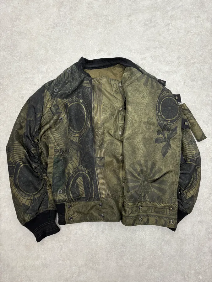SS2017 Givenchy Dollar Bills Khaki Asymmetrical Camo Sample Bomber Jacket - Image 8