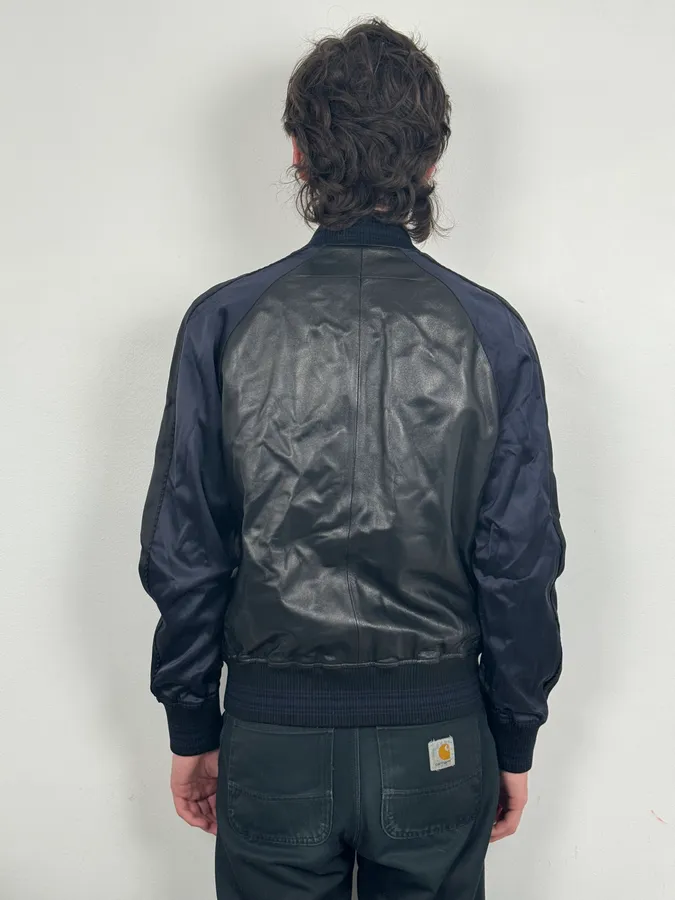 SS2017 Givenchy Navy Star Black Leather Bomber Jacket by Riccardo Tisci - Image 3