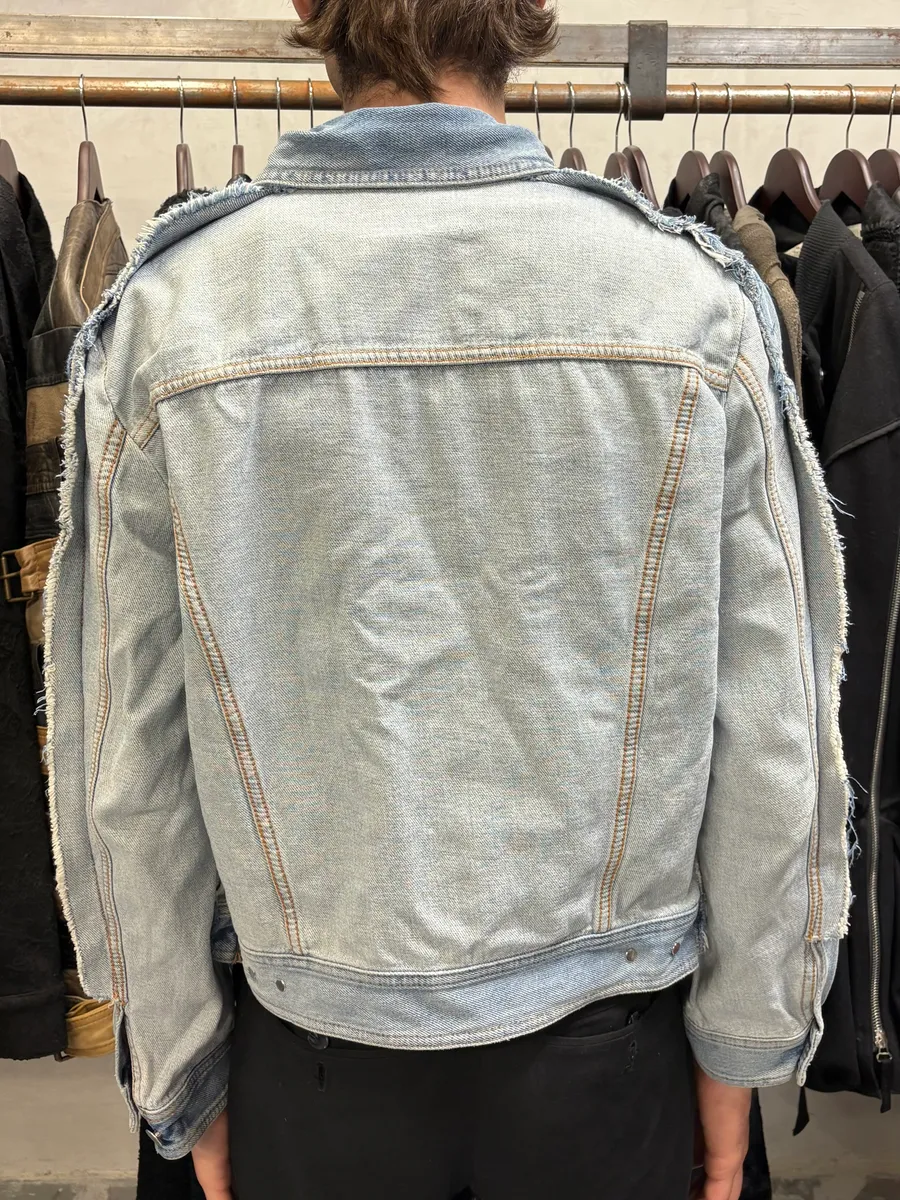 SS2017 Maison Margiela Two Tone Blue Denim Jacket - Image 3