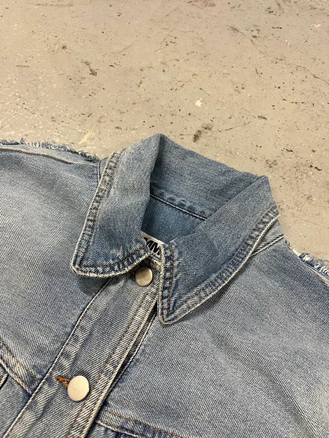 SS2017 Maison Margiela Two Tone Blue Denim Jacket - Image 6