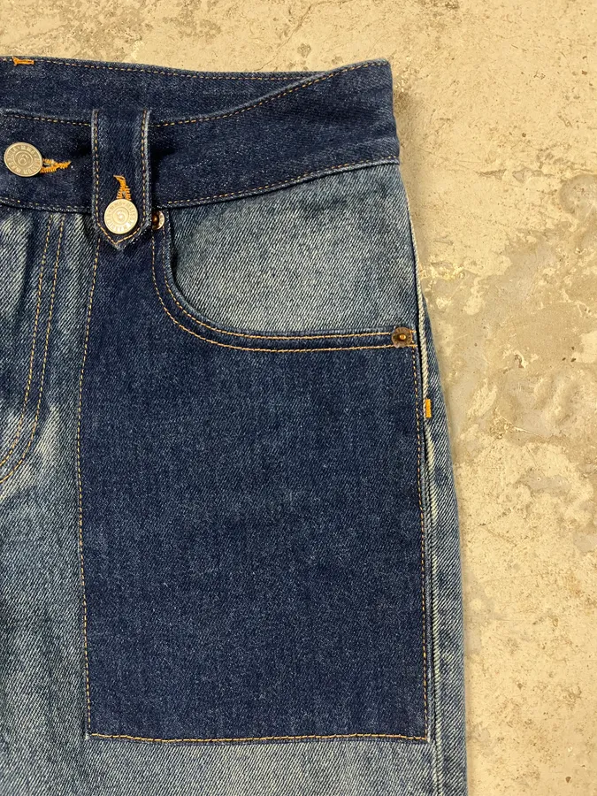SS2017 Maison Margiela Two Tone Blue Denim Jeans - Image 11