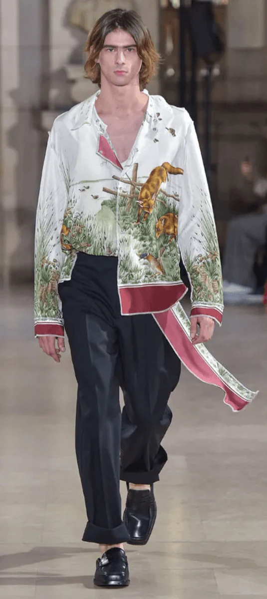 SS2017 Maison Margiela White Nature Fox Silk Bomber Jacket - Image 6