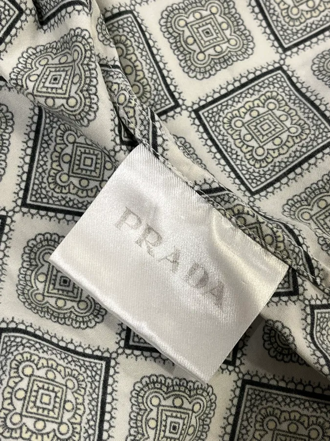 SS2017 Prada Mozaic Squared Yellow Summer Shirt - Image 11