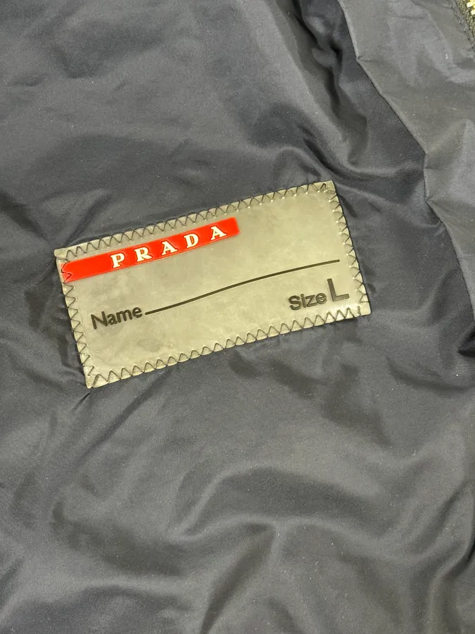 SS2017 Prada Navy Logo Shoulder Patch Windbreaker Jacket - Image 14