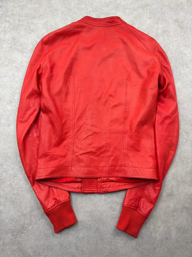 SS2017 Rick Owens Walrus Lamb Intarsia Riders Leather Jacket - Image 5