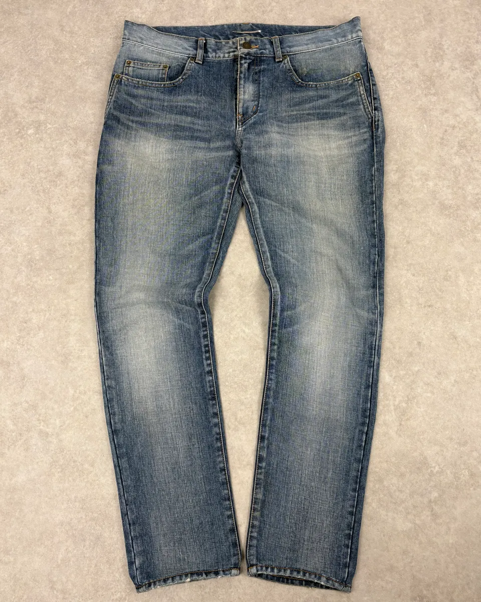 SS2017 Saint Laurent Blue Slim Denim Jeans