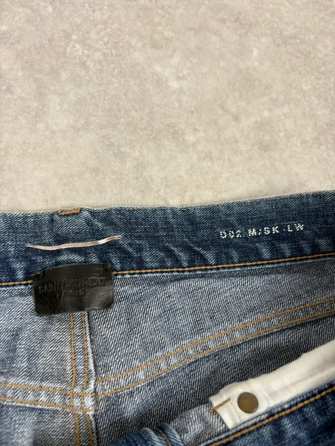 SS2017 Saint Laurent Blue Slim Denim Jeans - Image 8