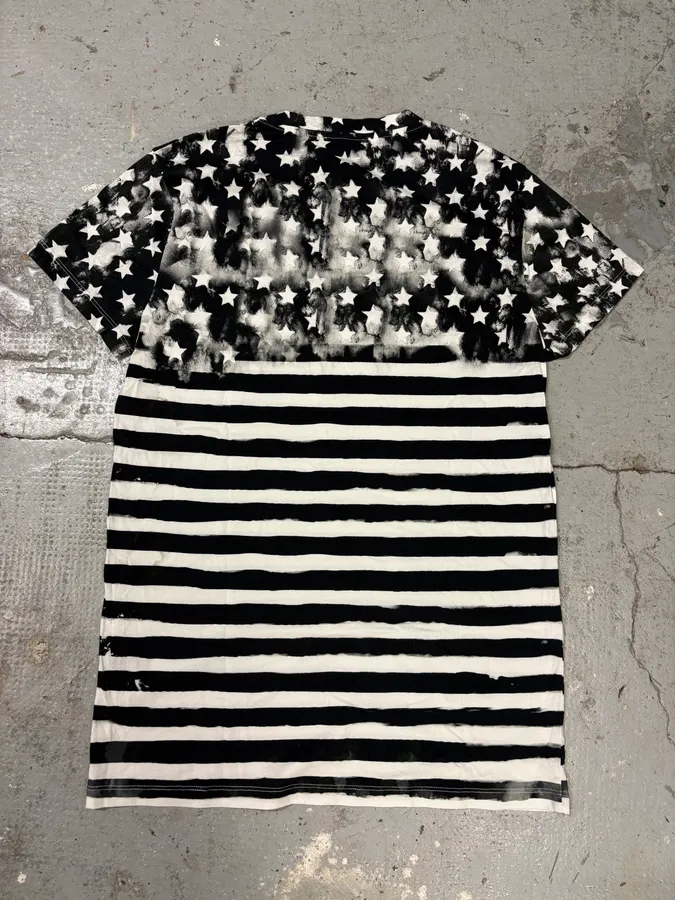 SS2018 Balmain Flag Star Black & White Tee-Shirt - Image 5
