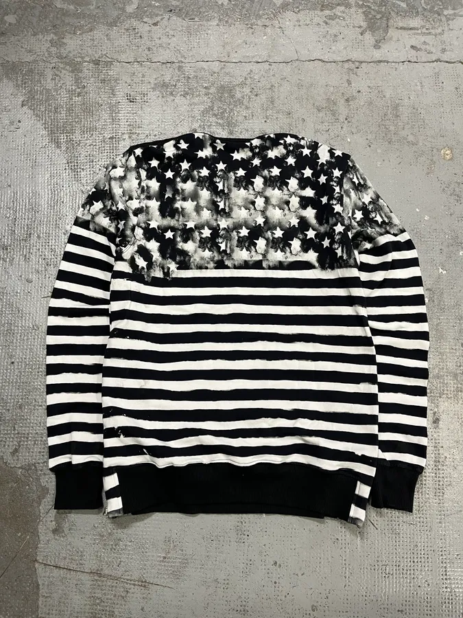 SS2018 Balmain USA Flag Black & White Sweater - Image 7