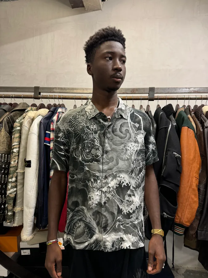 SS2018 Cavalli Tiger Fantasia Black & White Shirt - Image 2