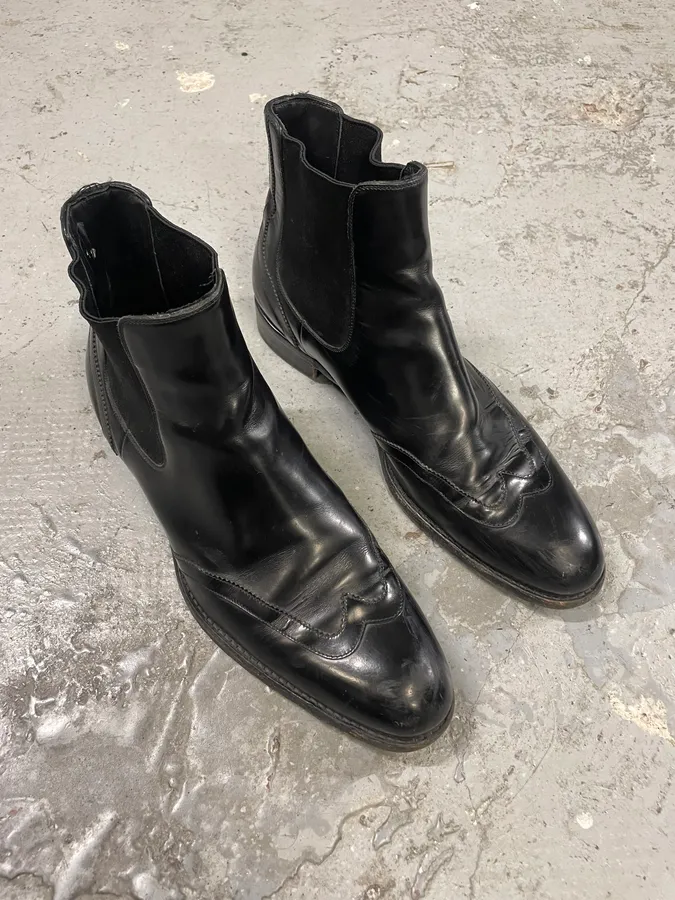 SS2018 Dior Black Chelsea Leather Boots - Image 4