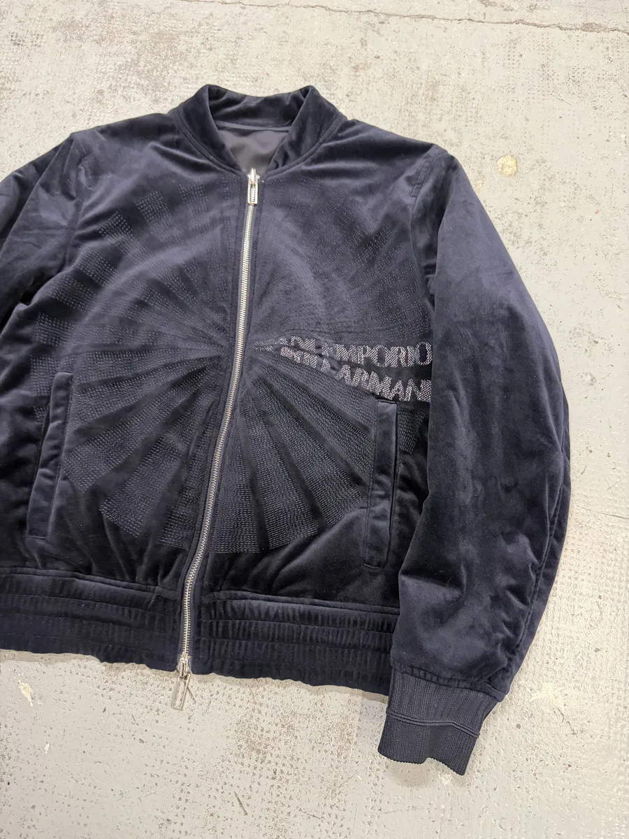 SS2018 Emporio Armani Navy Lights Reversible Bomber Jacket - Image 18