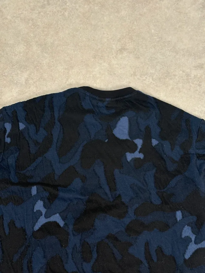 SS2018 Emporio Armani Navy Wool Camouflage Sweater - Image 6