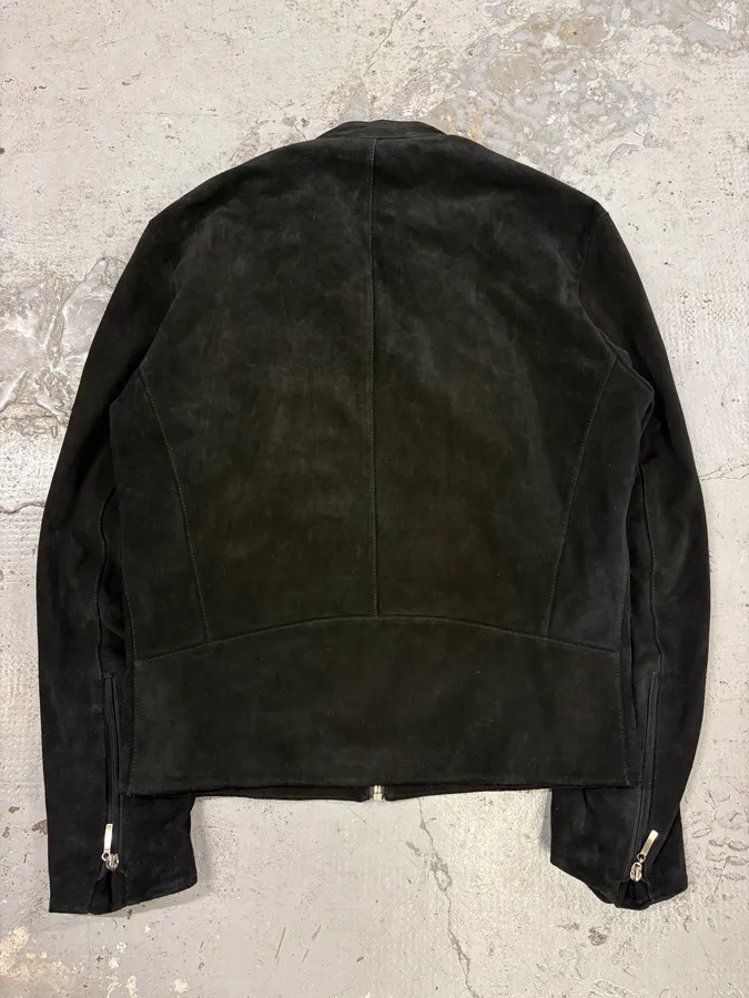 SS2018 Maison Margiela Black Obscure Suede Leather 5 Zips Jacket - Image 5