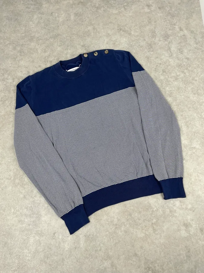 SS2018 Maison Margiela Navy & White Striped Sweater - Image 5