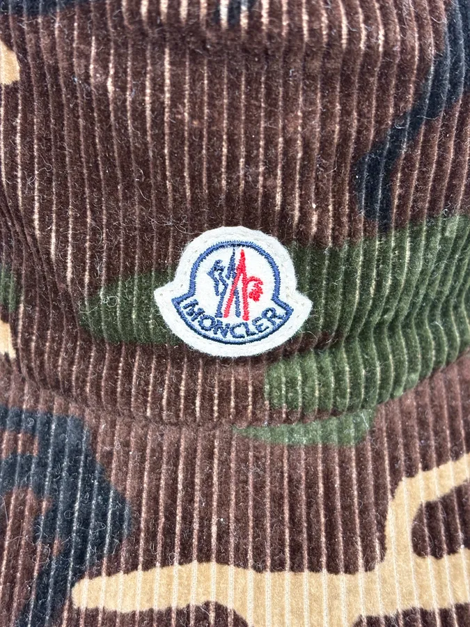 SS2018 Moncler Brown Corduroy Camouflage Baseball Cap - Image 6