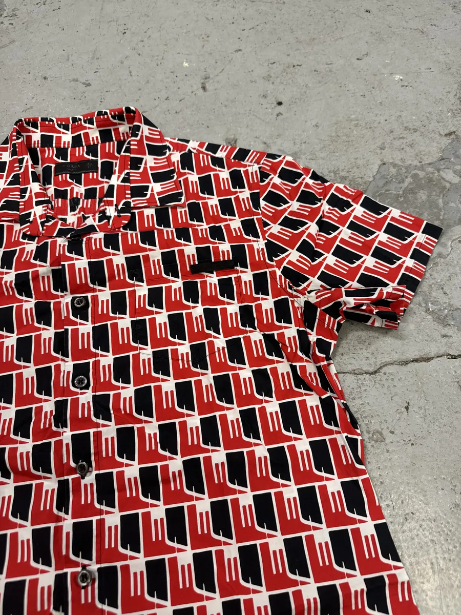 SS2018 Prada Black & Red Short Sleeves Shirt - Image 6