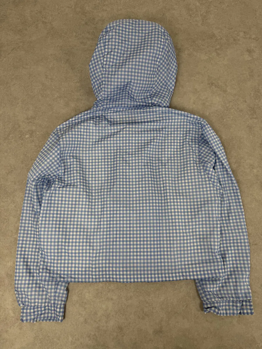 SS2018 Prada White & Blue Checkered Windbreaker Jacket - Image 8