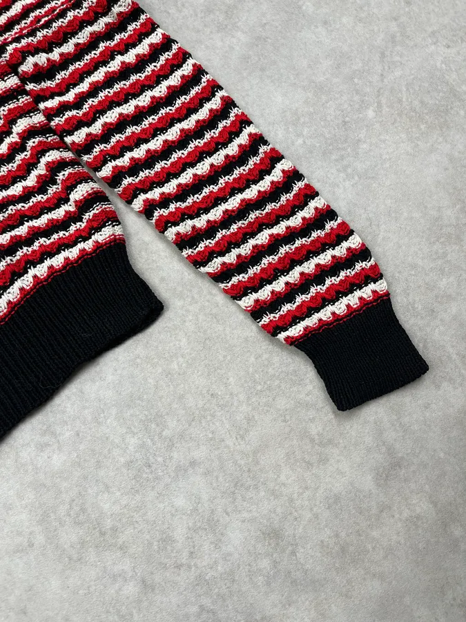 SS2018 Saint Laurent Sample Stripes Knit Black & Red Sweater - Image 6