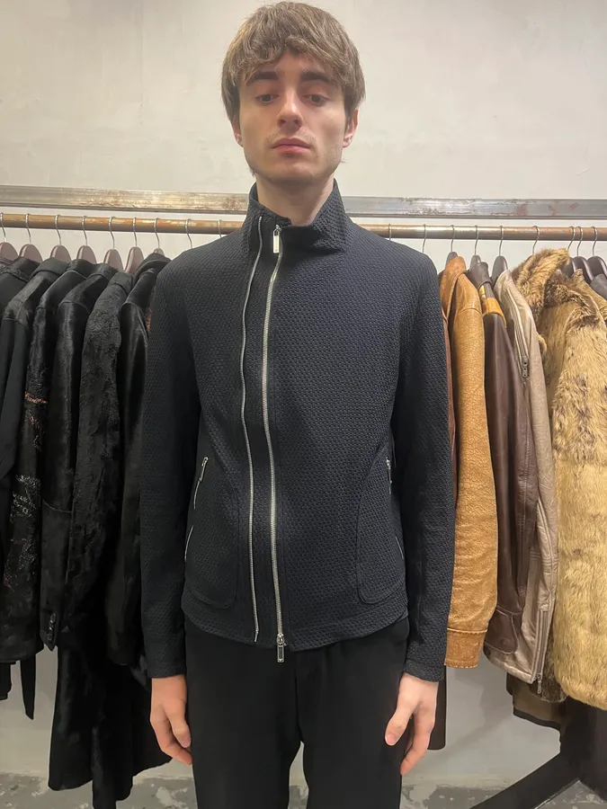 SS2019 Emporio Armani Asymmetrical Black Jacket - Image 2