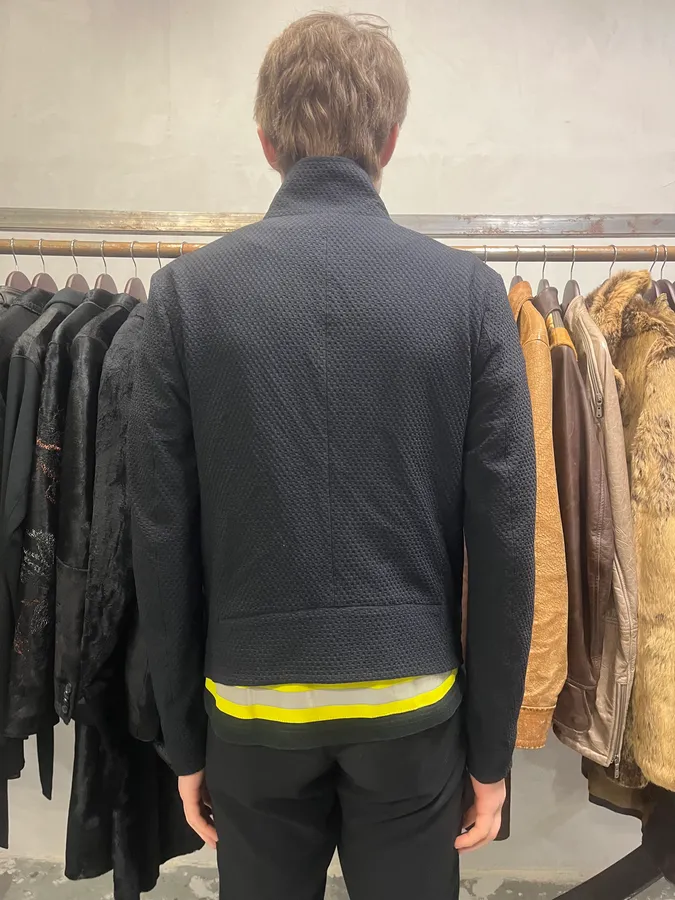 SS2019 Emporio Armani Asymmetrical Black Jacket - Image 3