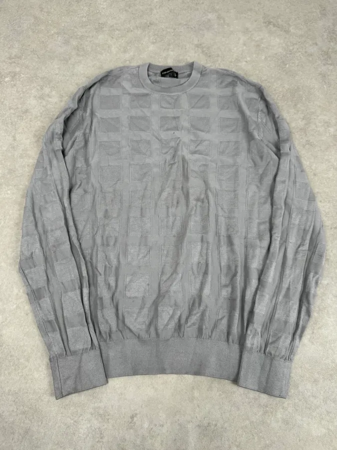 SS2019 Emporio Armani Grey Geometrical Cozy Sweater