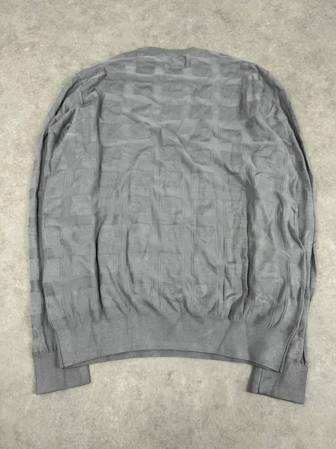 SS2019 Emporio Armani Grey Geometrical Cozy Sweater - Image 7