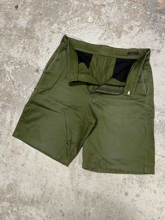 SS2019 Prada Olive Relaxed Ample Shorts - Image 7