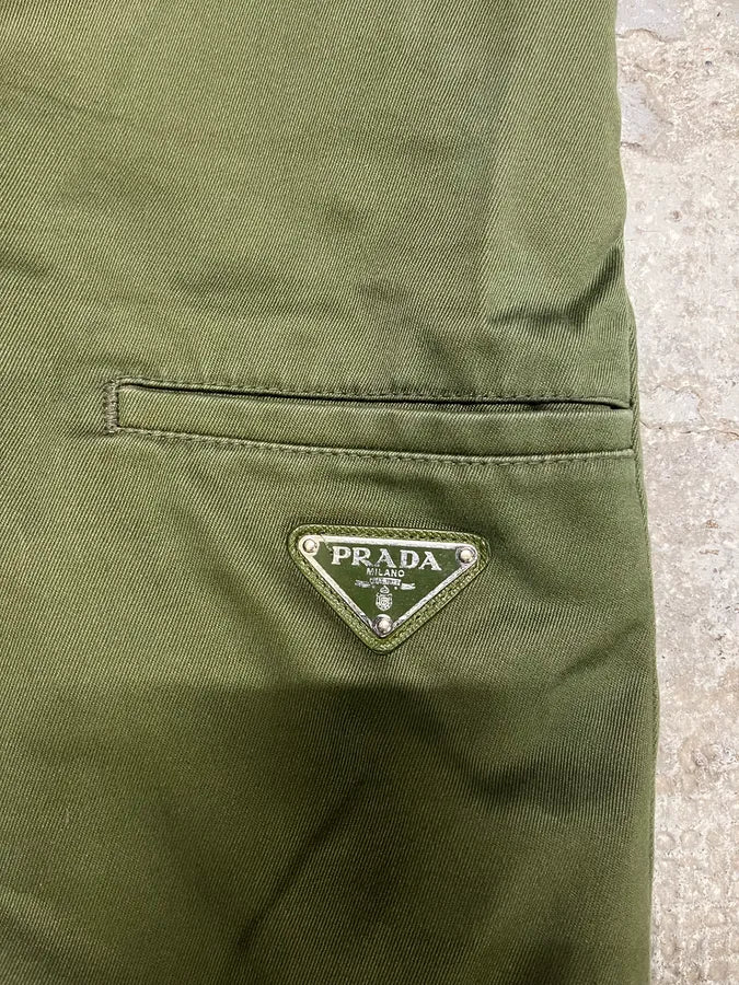 SS2019 Prada Olive Relaxed Ample Shorts - Image 9