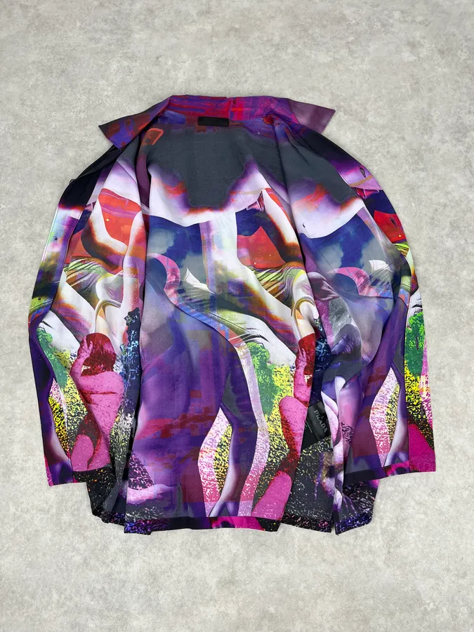 SS2019 Prada Psychedelic Amethyst Silk Bowling Shirt - Image 8