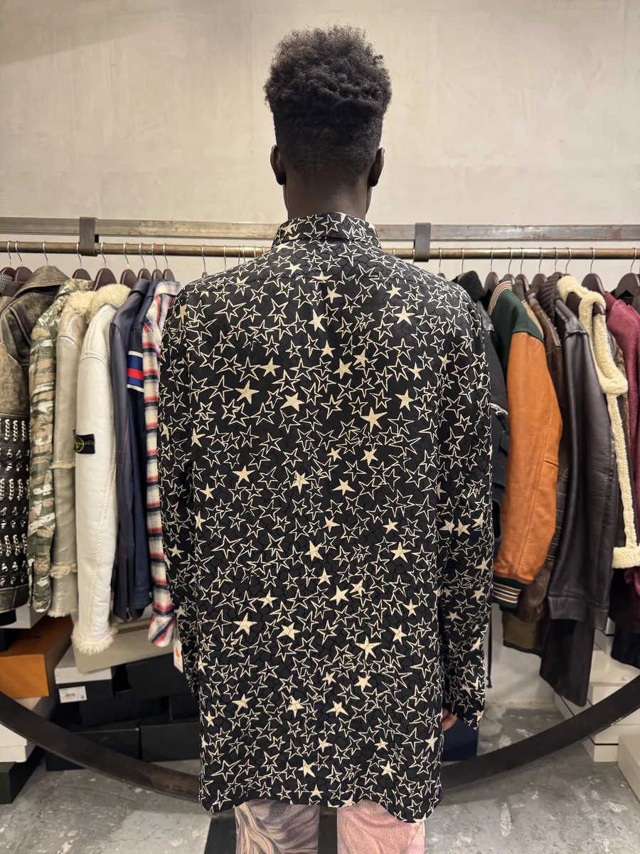 SS2019 Saint Laurent Multiple Stars Black Shirt - Image 3