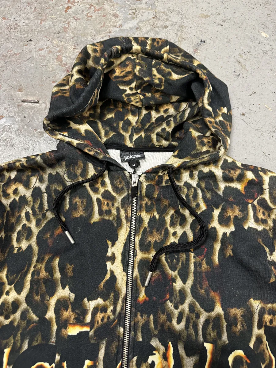 SS2020 Cavalli Black Fire Magma Zip-up Hoodie - Image 10