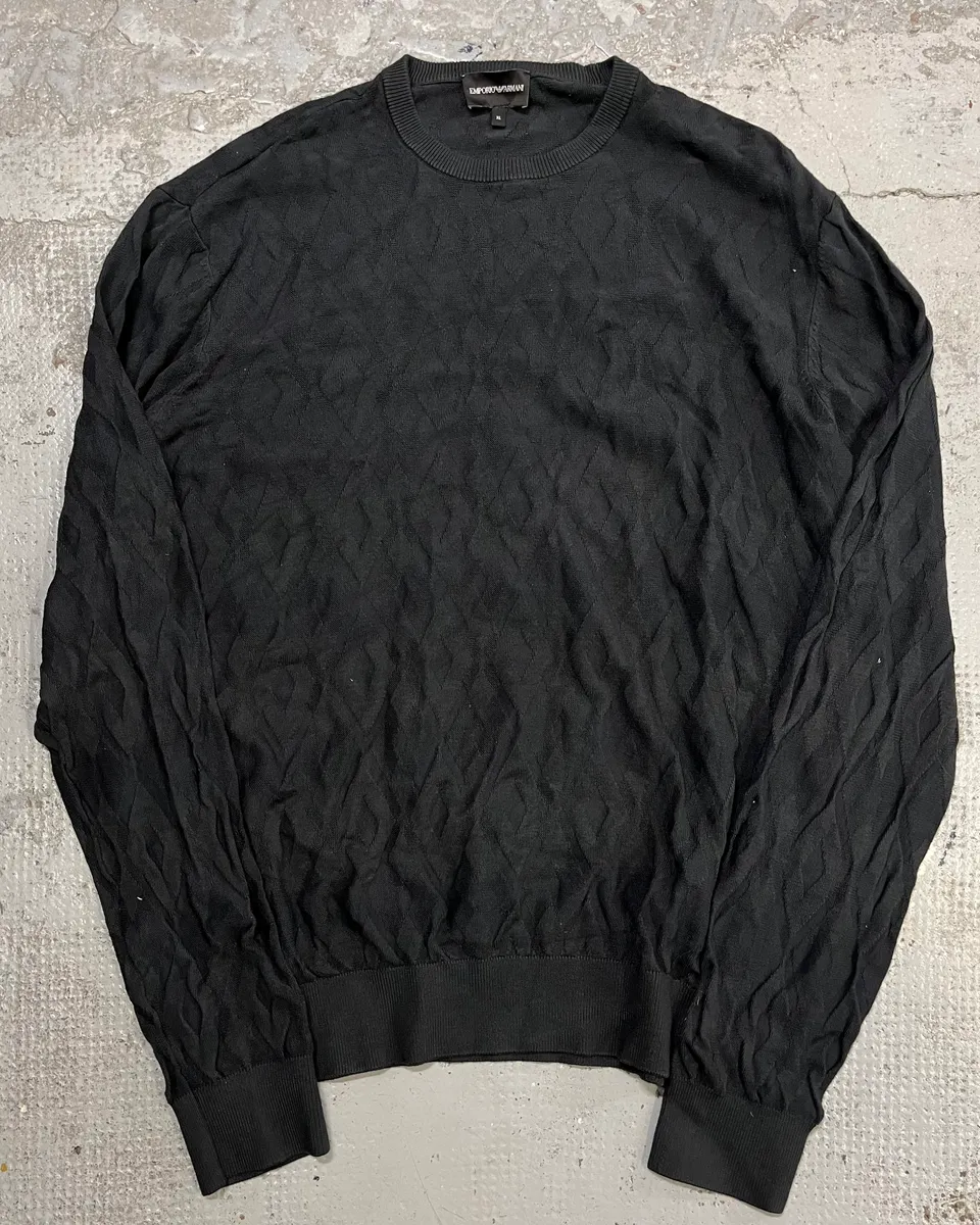 SS2020 Emporio Armani Black Diamond Pattern Sweater - Image 4
