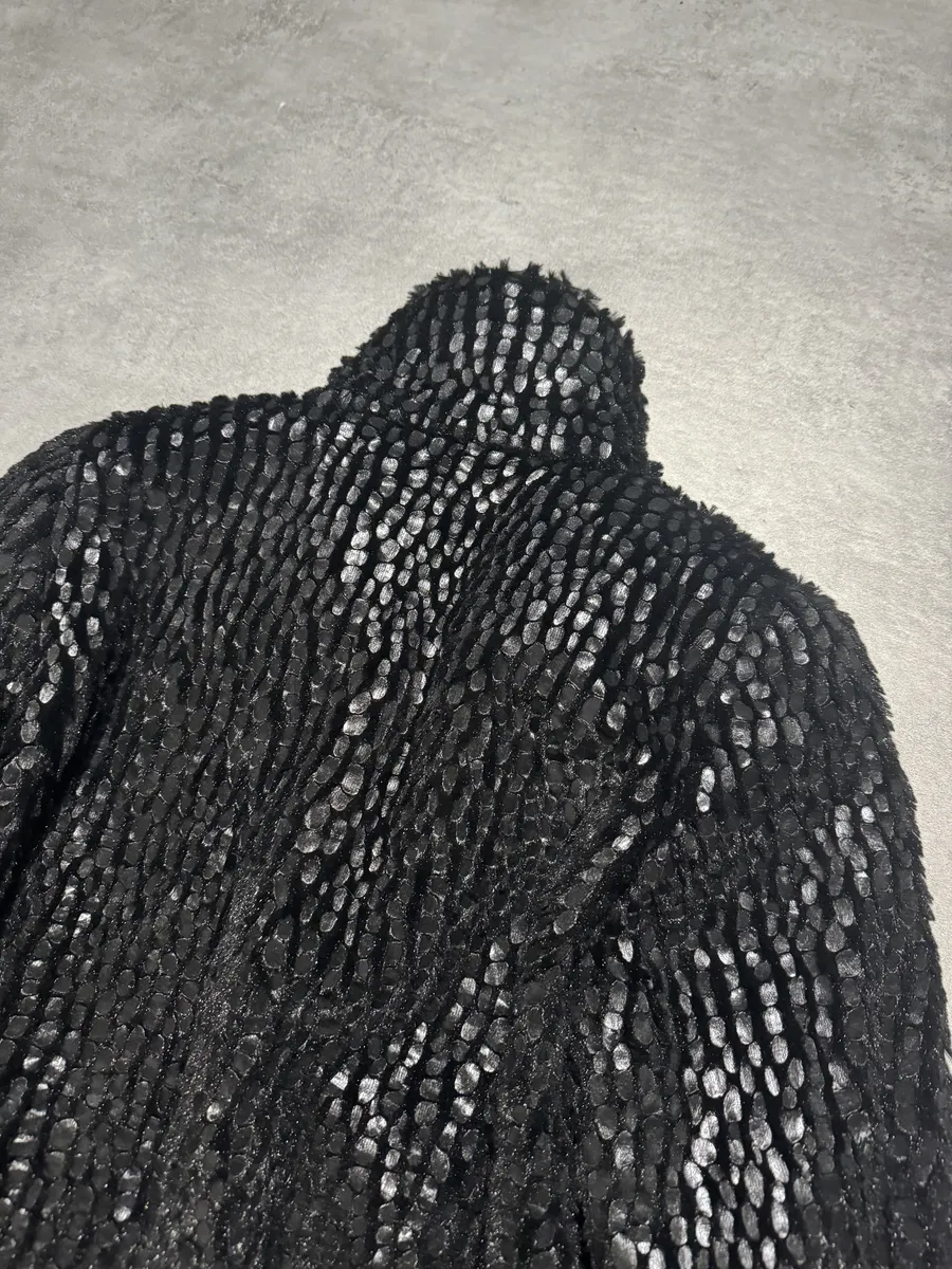 SS2020 Emporio Armani Black Light Plush Jacket - Image 9