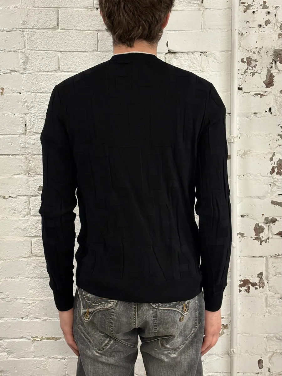 SS2020 Emporio Armani Black Squared Sweater - Image 3